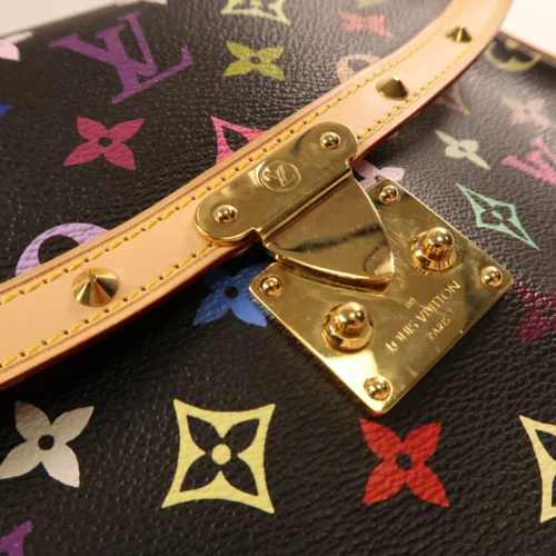 LOUIS VUITTON Monogram Multicolore Sologne Gold Shoulder Bag Coloring Black - Image 6