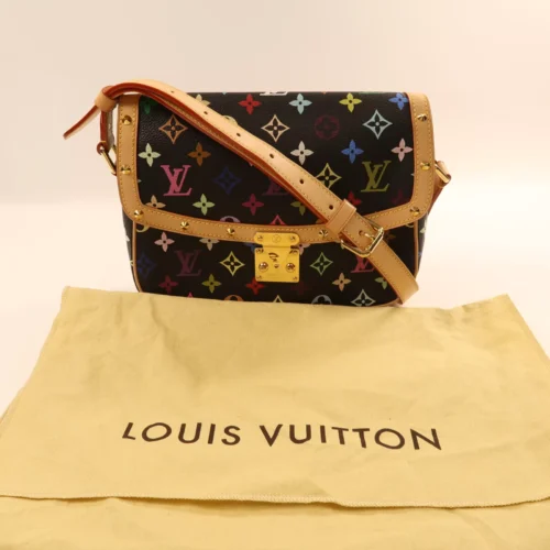 LOUIS VUITTON Monogram Multicolore Sologne Gold Shoulder Bag Coloring Black - Image 5