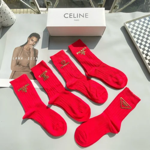 PRADA CELINE BALENCIAGA Socks Packaging [One box of five pairs]