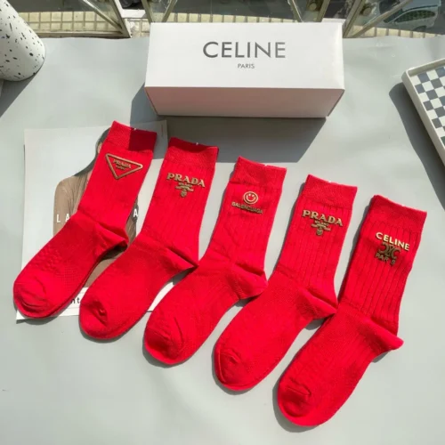 PRADA CELINE BALENCIAGA Socks Packaging [One box of five pairs] - Image 3