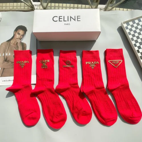 PRADA CELINE BALENCIAGA Socks Packaging [One box of five pairs] - Image 5