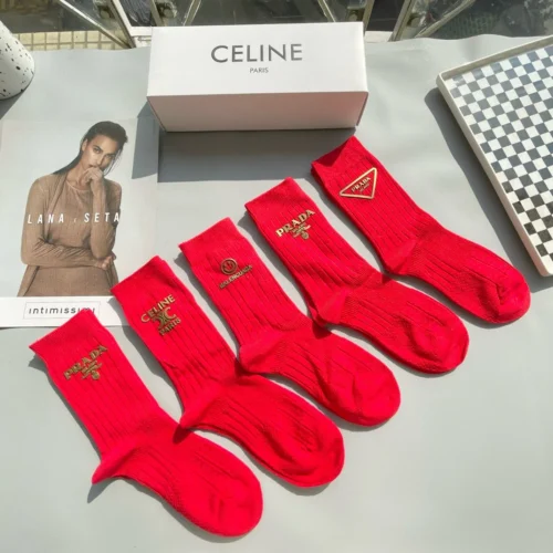 PRADA CELINE BALENCIAGA Socks Packaging [One box of five pairs] - Image 6