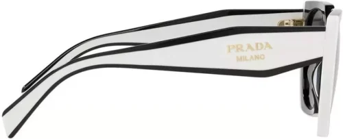 Prada Cateye PR 15WS 09Q550 Black White Grey Lens Women Sunglasses New 54/19 - Image 7