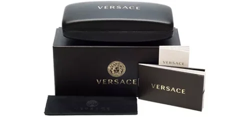 Versace VE4418 Women's Black Stylized Square Sunglasses GB187 56 - Italy - Image 3