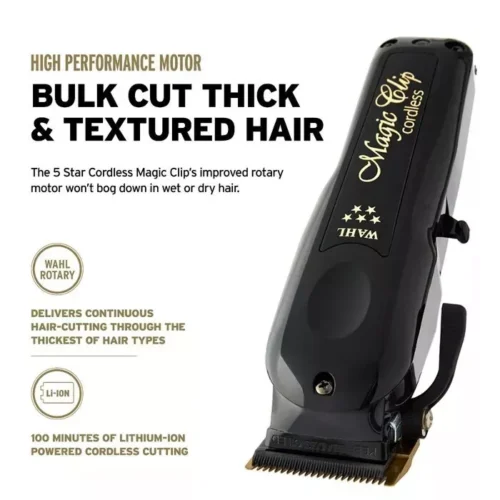 Wahl Cordless Barber Combo Black Magic Clip Clipper & Detailer Trimmer - Image 6